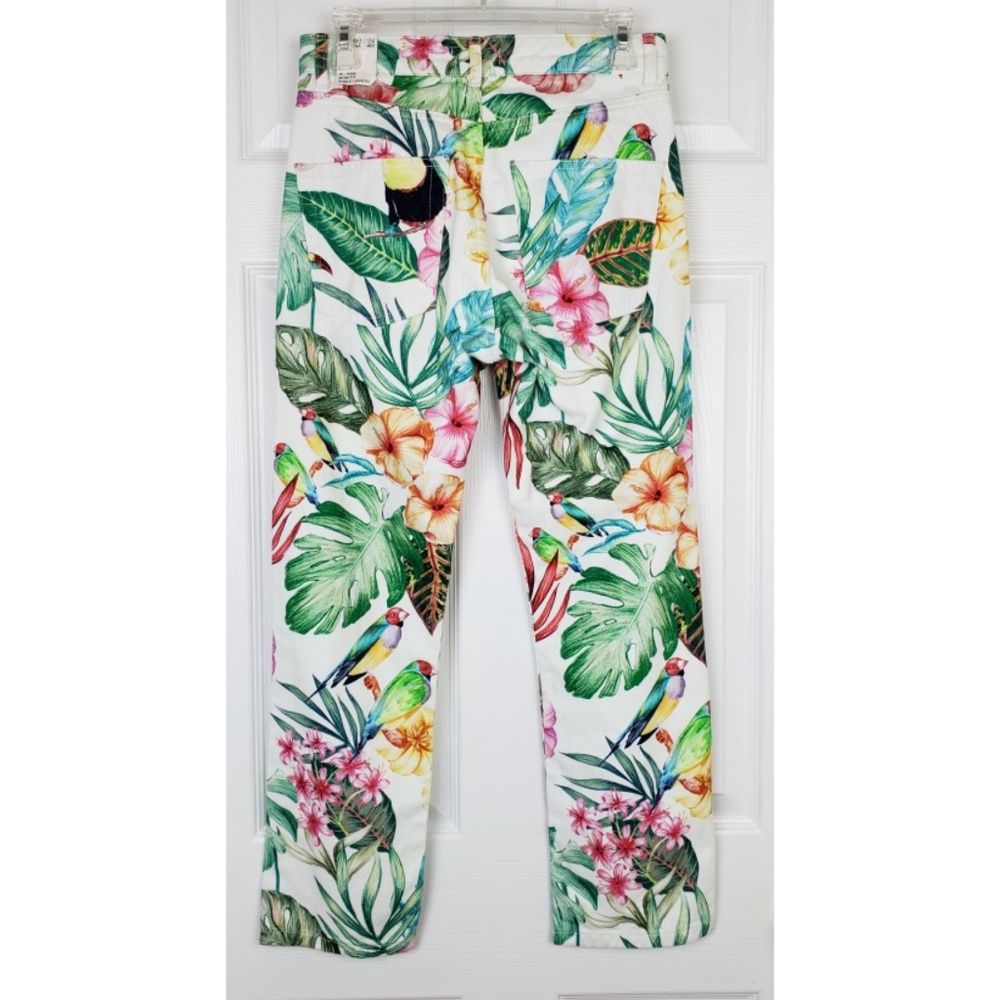 NWT zara mom style tropical bird  high rise Jeans - Picture 3 of 8